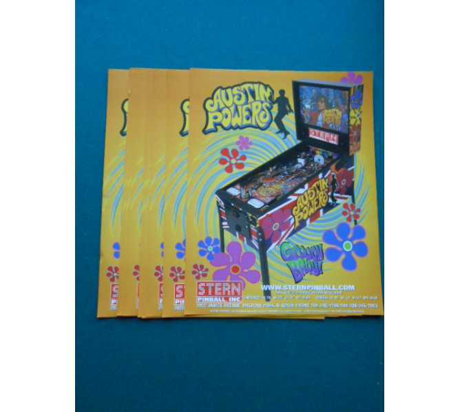 AUSTIN POWER Pinball Machine Game Original Sales Promotional Flyers by